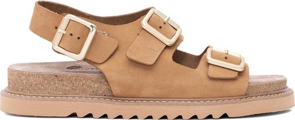 Mammamia D25Ys-2630 Kadın Hakiki Deri Düz Sandalet Camel - Image 1