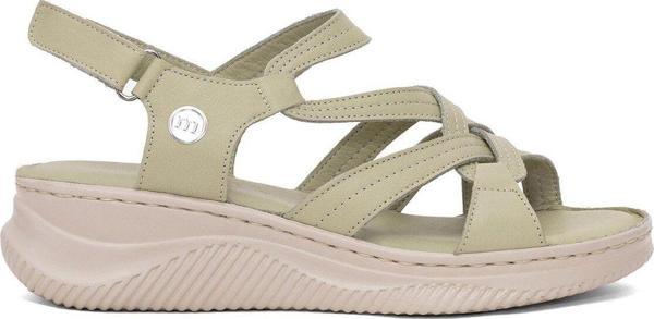 Mammamia D25Ys-2265 Kadın Hakiki Deri Dolgu Topuk Sandalet Yeşil - Image 1