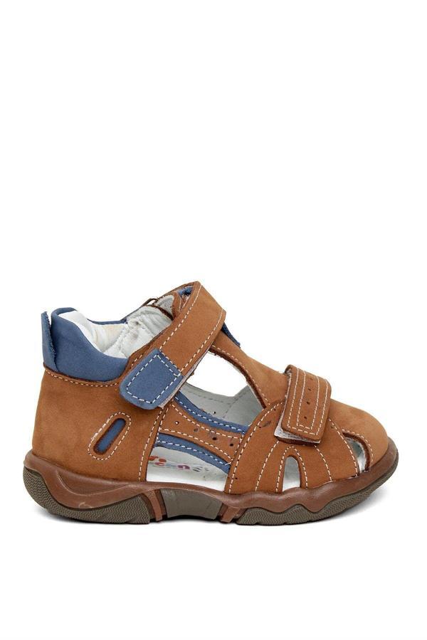 Minican Gn Zn B 615 Bebe Kız Çocuk Hakiki Deri Düz Sandalet Taba - Image 1