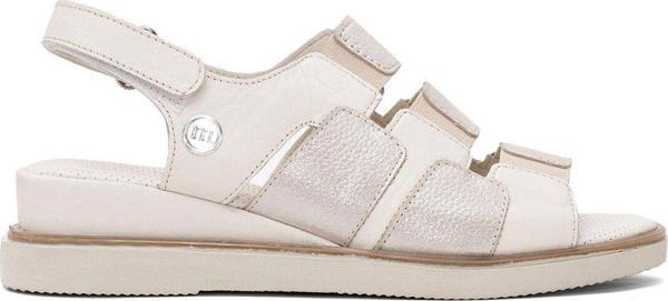 Mammamia D25Ys-5040 Kadın Hakiki Deri Düz Sandalet Krem - Image 1