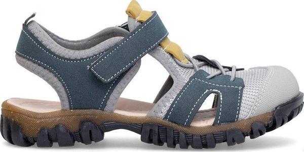 Ayakkabı Fuarı Elit Şa-F-041-25Y Filet Erkek Çocuk Düz Sandalet Lacivert - Gri - Image 1