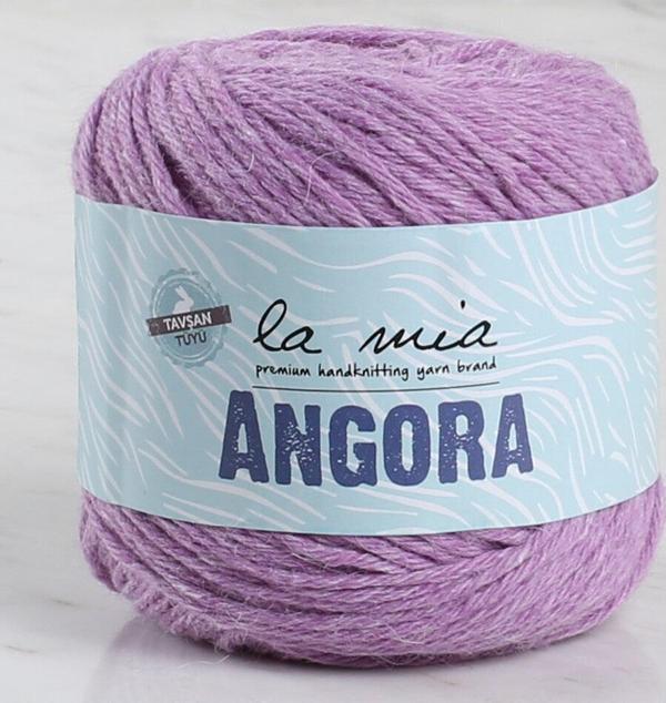 La Mia Angora 50gr Mor El Örgü İpi - L127 - 33801 - Image 1