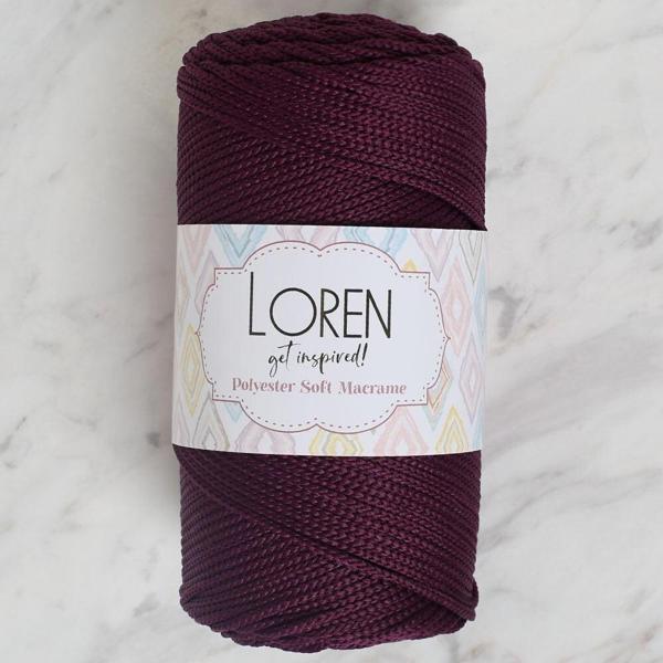  Polyester Soft Macrame Patlıcan Moru El Örgü İpi - LM038 - 34443 - Image 1