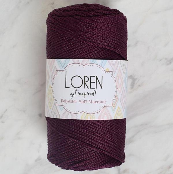 Polyester Soft Macrame Patlıcan Moru El Örgü İpi - LM038 - 34443 - Image 1