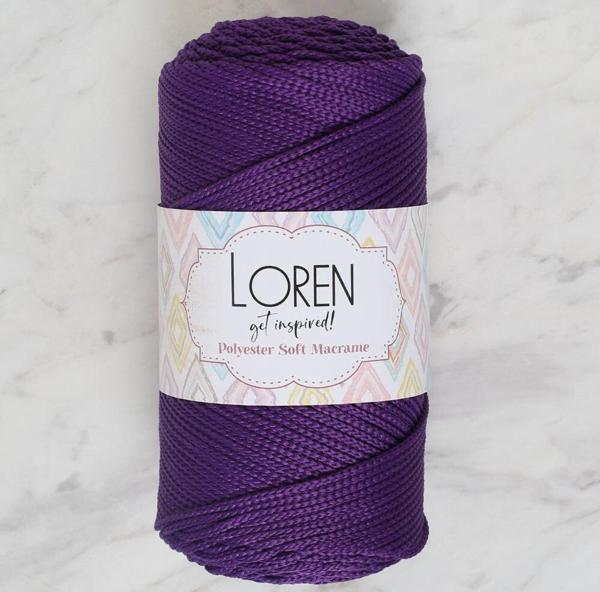  Polyester Soft Macrame Koyu Mor El Örgü İpi - LM037 - 34442 - Image 1