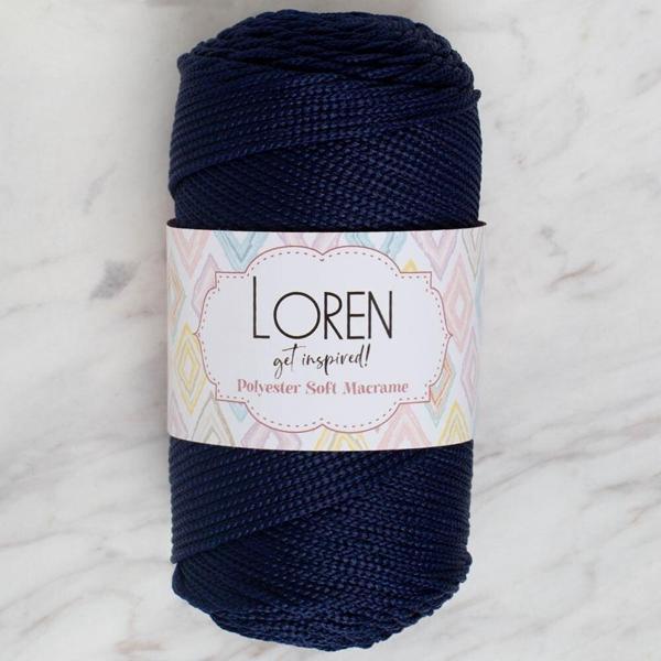  Polyester Soft Macrame Koyu Lacivert El Örgü İpi - LM030 - 34436 - Image 1