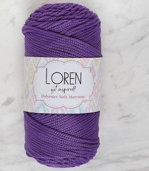  Polyester Soft Macrame Koyu Mor El Örgü İpi - LM025 - 34434 - Image 1