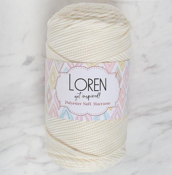  Polyester Soft Macrame Krem El Örgü İpi - LM003 - 34427 - Image 1