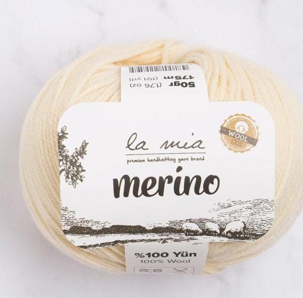 La Mia Merino Krem El Örgü İpi - L075 - 33777 - Image 1