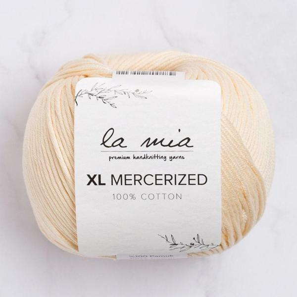 La Mia XL Mercerized Krem El Örgü İpi - 174 - 33769 - Image 1