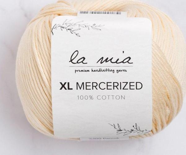 La Mia XL Mercerized Krem El Örgü İpi - 174 - 33769 - Image 1