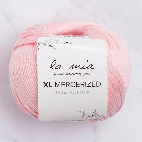La Mia XL Mercerized Pembe El Örgü İpi - 4 - 33760 - Image 1