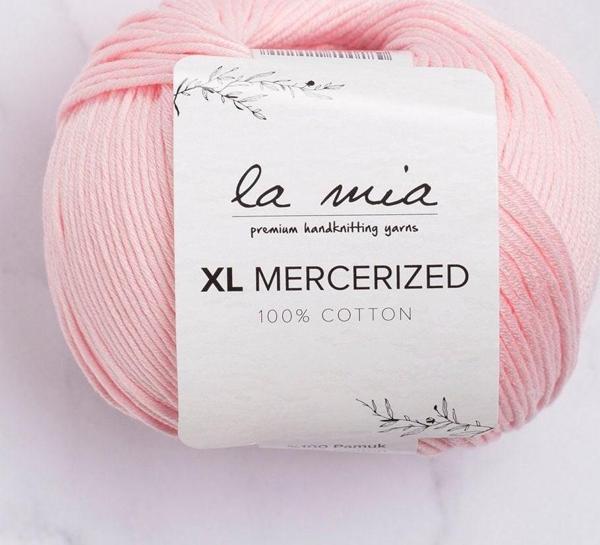 La Mia XL Mercerized Pembe El Örgü İpi - 4 - 33760 - Image 1