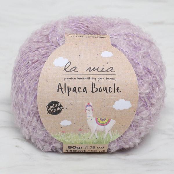 La Mia Alpaca Boucle 50 Gr Lila El Örgü İpi - L346 - 34391 - Image 1
