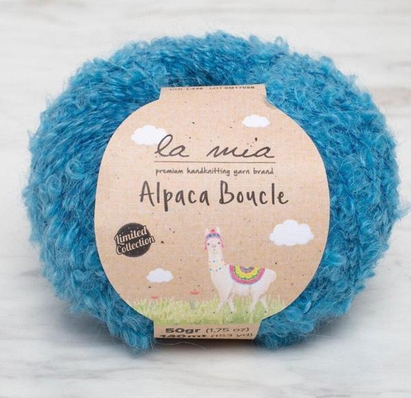 La Mia Alpaca Boucle 50 Gr Mavi El Örgü İpi - L339 - 34390 - Image 1
