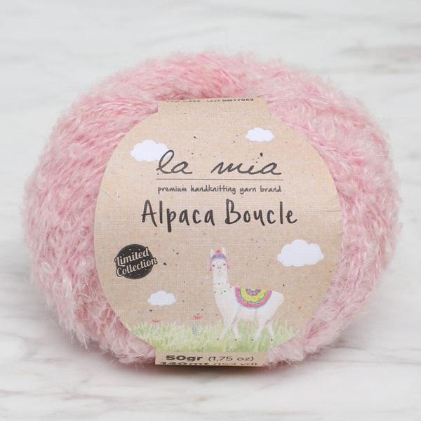 La Mia Alpaca Boucle 50 Gr Pembe El Örgü İpi - L332 - 34387 - Image 1