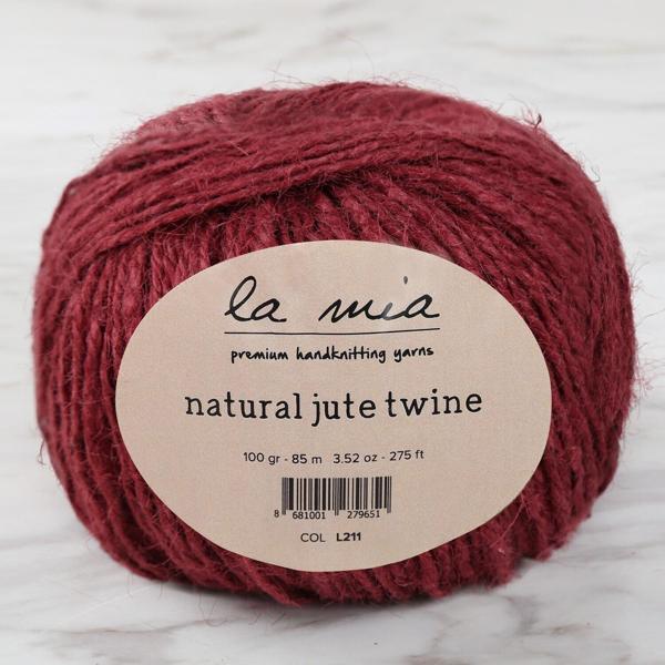 La Mia Natural Jute Twine 100 gr Bordo Jüt İp - L211 - 34105 - Image 1