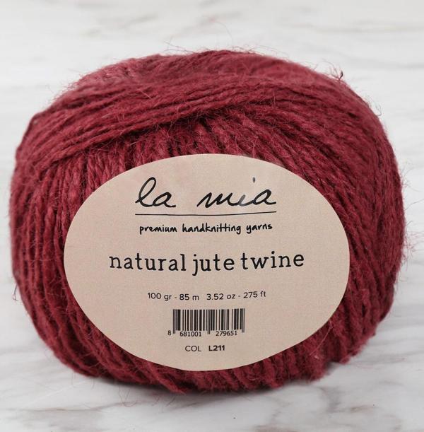 La Mia Natural Jute Twine 100 gr Bordo Jüt İp - L211 - 34105 - Image 1