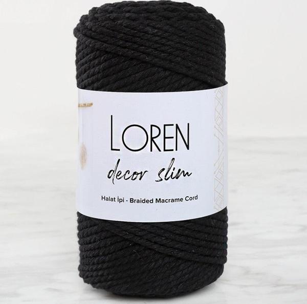  Decor Slim 3 Büküm Makrome İpi Siyah - L006 - Image 1