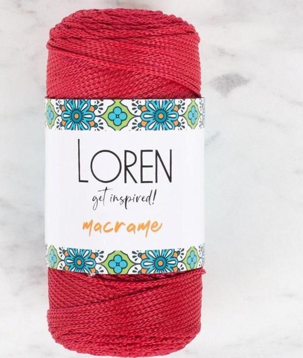  Macrame Koyu Kırmızı El Örgü İpi - RM 0105 - 34345 - Image 1