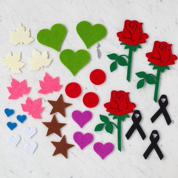  10 Paket Karışık Yaprak Figürlü Keçe Set - Image 1