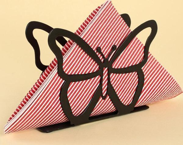  Home Kelebek Siyah Metal Peçetelik - Image 1