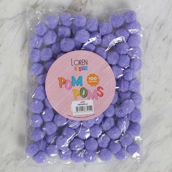  CRAFTS 2 CM 100 ADET LİLA PONPON - Image 1