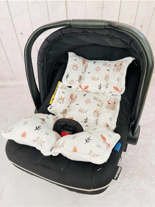 Müslin Puset Anakucağı Bebek Arabası Minderi - Image 1