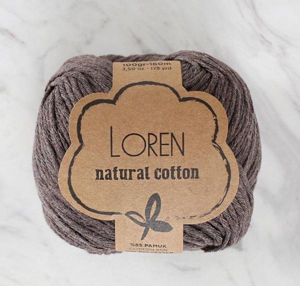  Natural Cotton Kahverengi El Örgü İpi - R069 - Image 1