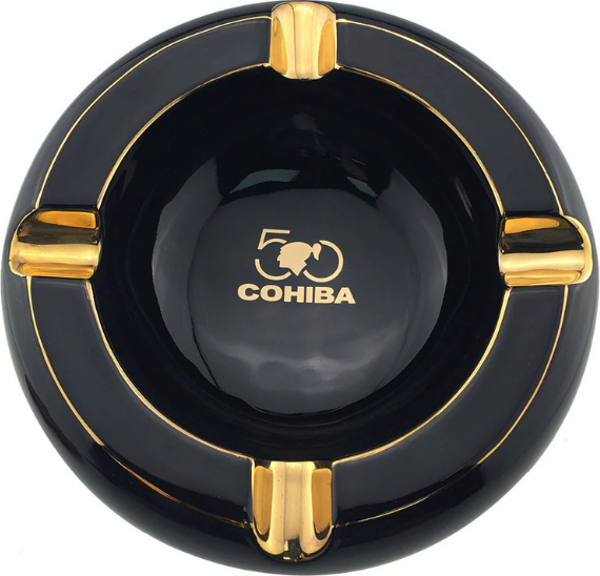 Cohiba Siyah Dörtlü Büyük Porselen Puro Küllüğü - Image 1