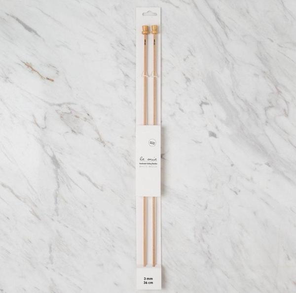 La Mia Whitewood 3 mm 36 cm Ahşap Örgü Şişi - Image 1