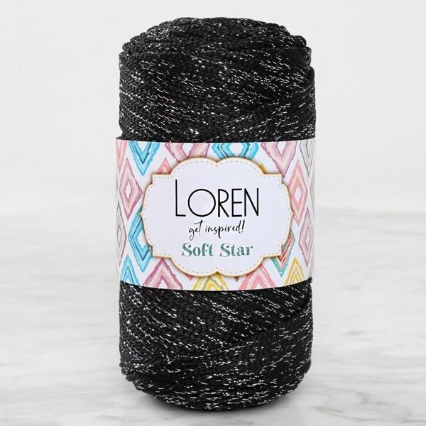  Soft Star Makrome İpi Gümüş Simli Siyah RM10 - Image 1
