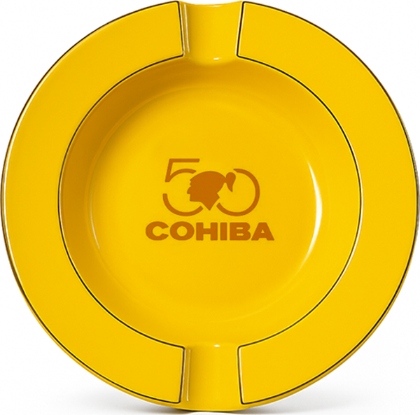 Cohiba 50. Yıl İkili Sarı Büyük Porselen Puro Küllüğü - Image 1