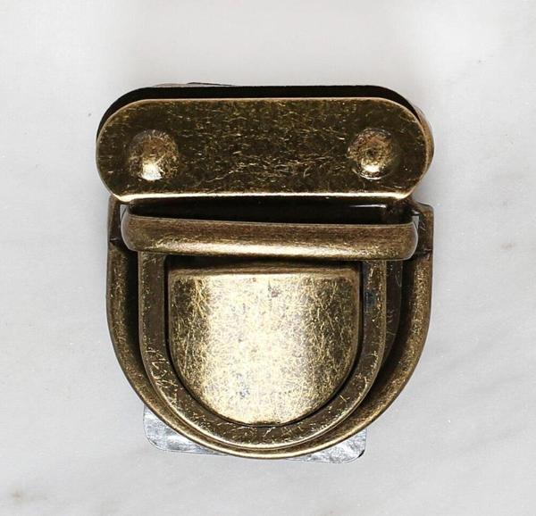  Metal Çanta Kilidi Büyük Antik Sarı - Image 1