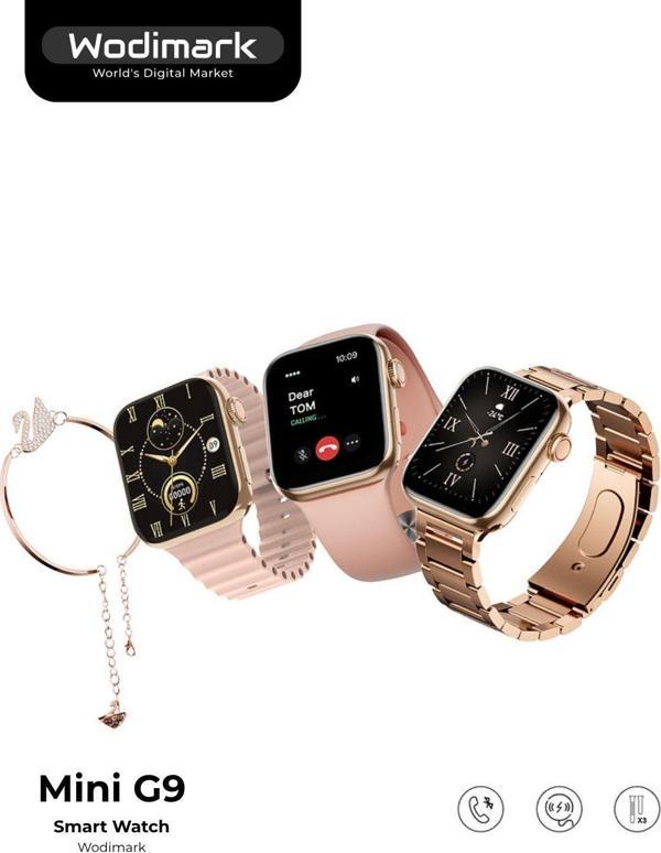 Wodimark Kadın Akıllı Saat G9 Mini Flamingo Kolye Hediyeli Ios Ve Android Uyumlu 41Mm - Image 1
