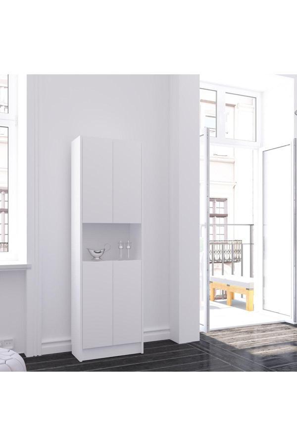 Yeti Mobilya Çok Amaçlı 4 Kapaklı Mutfak Banyo Dolabı Cad56 Beyaz - Image 1