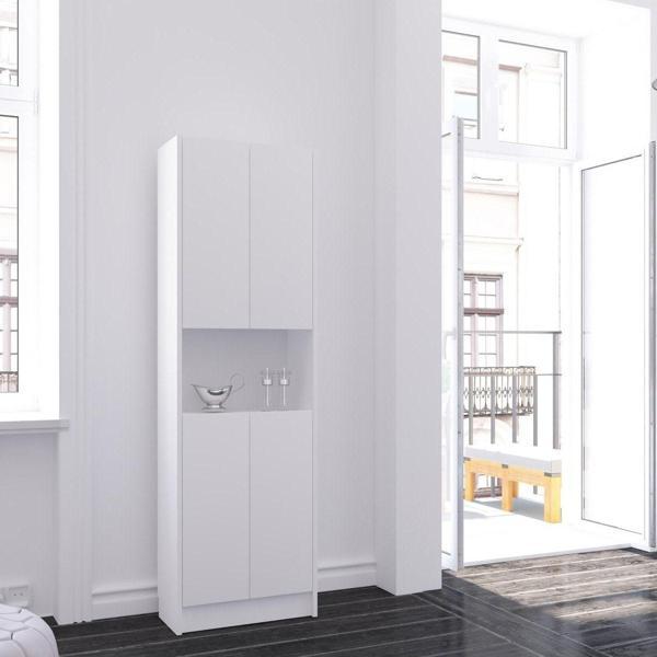 Yeti Mobilya Çok Amaçlı 4 Kapaklı Mutfak Banyo Dolabı Cad56 Beyaz - Image 1