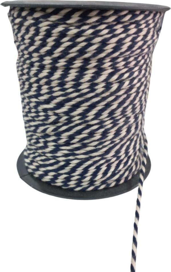 Bileklik ipi, Hediye Paketleme ipi, Şans, Bereket, Aşk, Şifa, Güç 10 mm Pamuk  10 metre Lacivert - Image 1