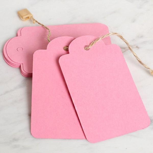  10'lu Pembe Etiket ve Klipsli Etiket İpi - Image 1