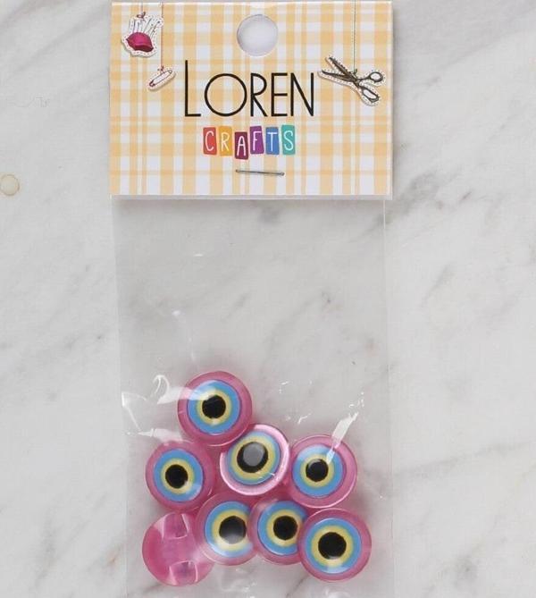  Crafts pembe 8 li nazar boncuğu düğme - 168 - Image 1