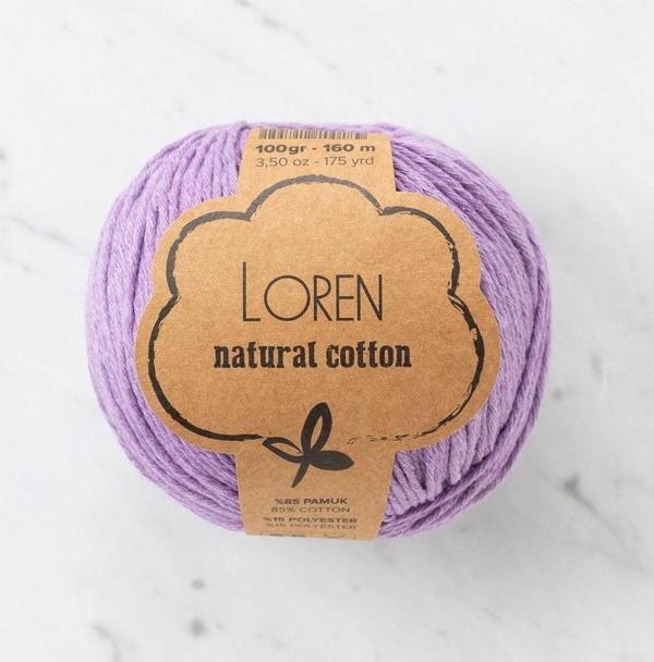  Natural Cotton Lila El Örgü İpi - R020 - 33920 - Image 1