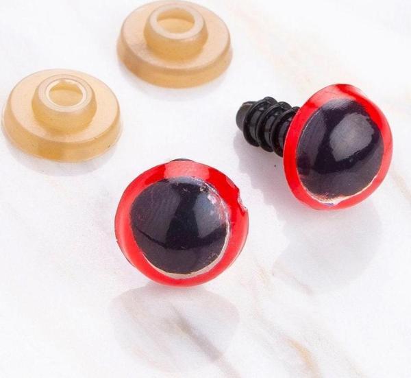  12 mm Kırmızı 5 Çift Amigurumi Göz - Image 1