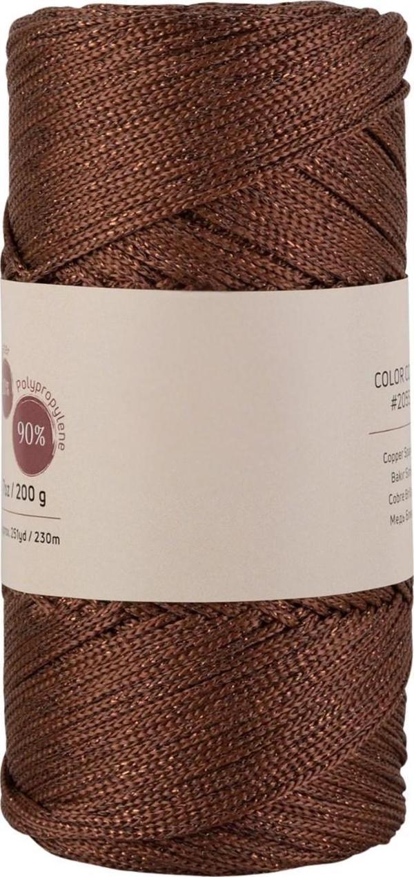 Makrome İpi 3mm  Polyester Kahve Simli - Image 1