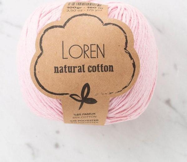  Natural Cotton Pembe El Örgü İpi - R094 - 33910 - Image 1