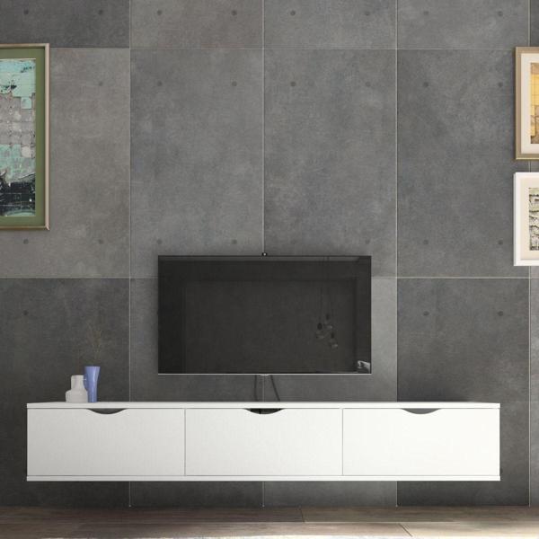 Yeti Mobilya Sebu 180 Tv Sehpası Tv Ünitesi Duvara Monte Beyaz - Image 1