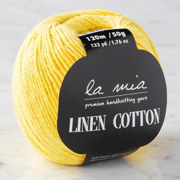 La Mia Linen Cotton Sarı El Örgü İpi - L160 - 33863 - Image 1