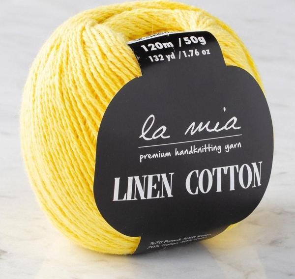 La Mia Linen Cotton Sarı El Örgü İpi - L160 - 33863 - Image 1