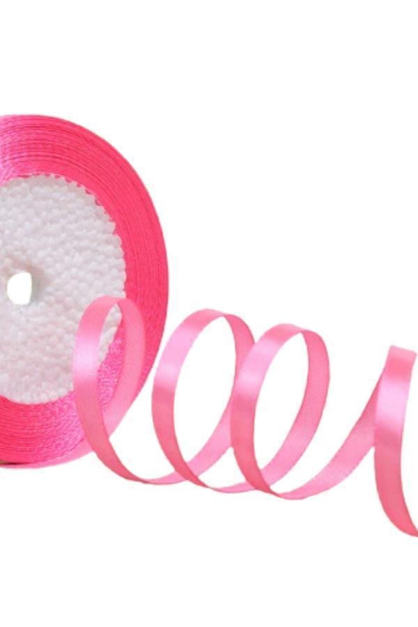 Saten Kurdele 6 mm Şeker Pembe 1 Metre - Image 1