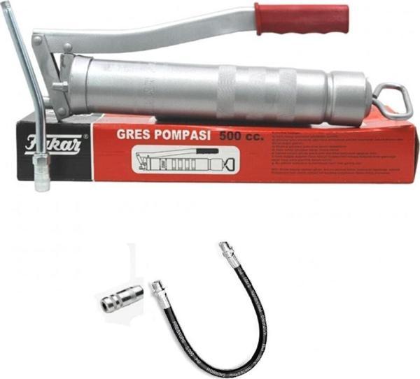 Fukar Yerli Ürün Gres Yağı Pompası 500 Cc Ve Gres Yağı Pompa 22 Cm Uzatma Hortumlu. - Image 1