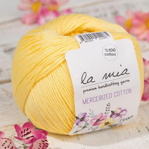 La Mia Mercerized Cotton Sarı El Örgü İpi - 177 - 33584 - Image 1